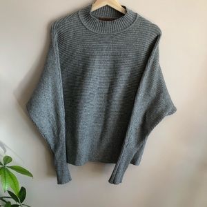 Cropped Ribbed Sweater with 10% Cashmere